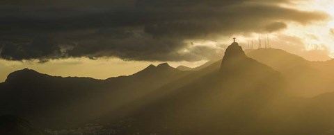 Framed Sugarloaf Mountain at Dusk, Rio de Janeiro, Brazil Print