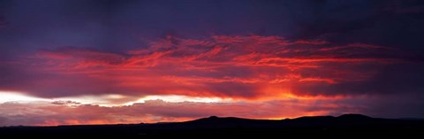 Framed Mountain Range at Sunset, Taos, Taos County, New Mexico Print