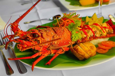 Framed Lobster Dish, Fiji Print
