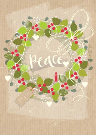 Framed Peace Wreath Print