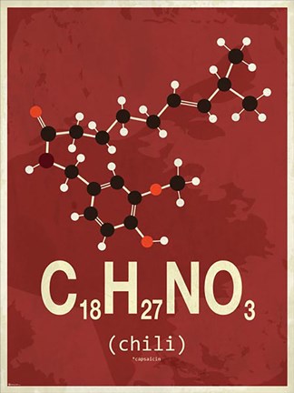 Framed Molecule Chili Print