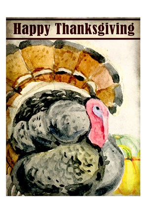 Framed Happy Thanksgiving Print