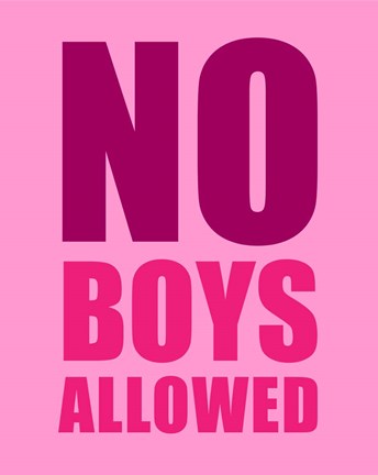 Framed No Boys Allowed - Pink Print