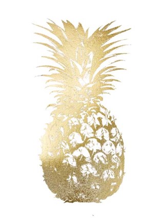 Framed Gold Foil Pineapple I Print