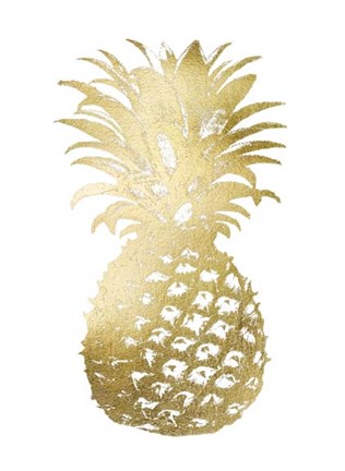 Framed Gold Foil Pineapple II Print
