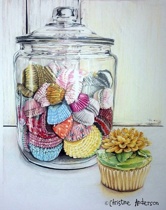 Framed Cupcake And Wrappers Print
