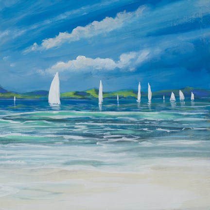 Framed Sail Away Beach II Print