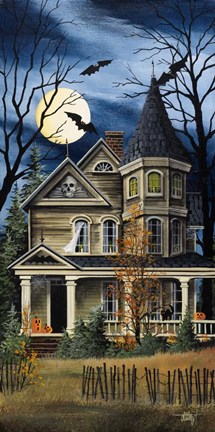 Framed Spooky Yellow House Print