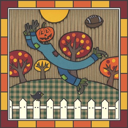Framed Stitch The Scarecrow Football 1 Print
