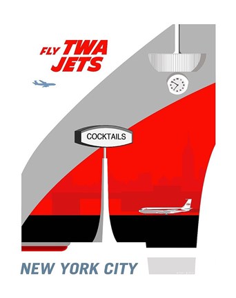 Framed Fly TWA Jets Print