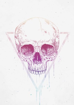 Framed Skull In Triangle Print