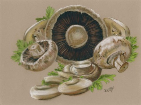 Framed Mushrooms Print
