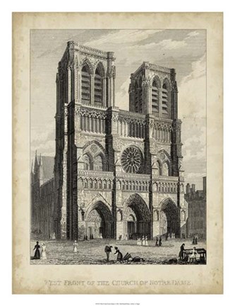 Framed West Front-Notre Dame Print