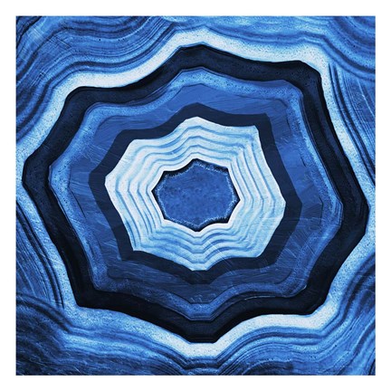 Framed Blue Agate rings Print