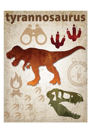 Framed Tyrannosaurus Dinosaur Print