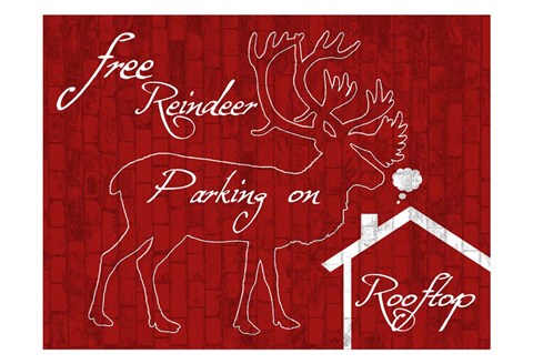 Framed Free Reindeer Parking Print