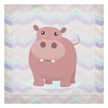 Framed Pink Hippo Time Print