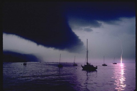 Framed Storm Over Hook Mountain Print