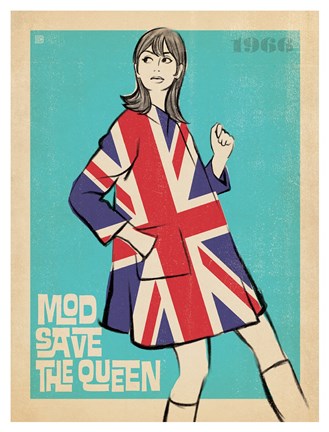Framed Mod Save the Queen Print