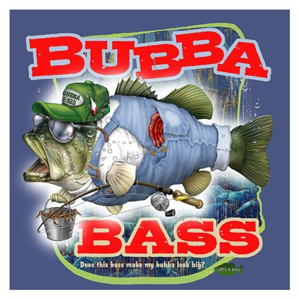 Framed Bubba Bass - Blue Print