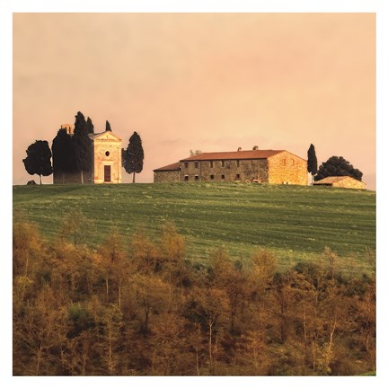 Framed Evening Light, Tuscany Print