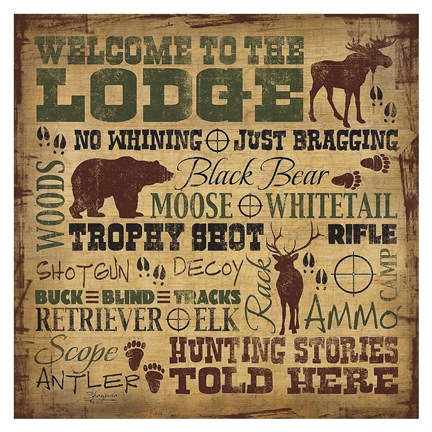 Framed Welcome to the Lodge - Hunting Print