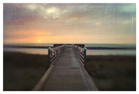 Framed Sunset Pier Print