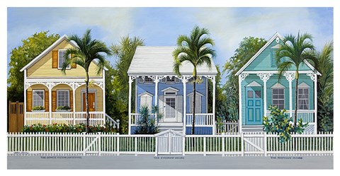 Framed Key West Cottages Print