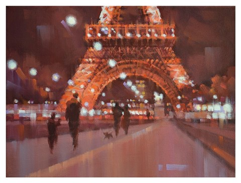 Framed Paris at Night Print