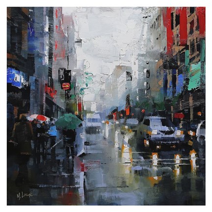 Framed St. Catherine Street Rain Print