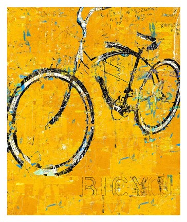 Framed Gold Bike Print