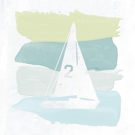 Framed Seaside Swatch Sailboat Print