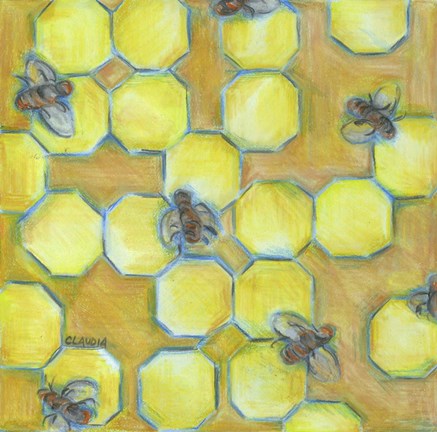 Framed Honeycomb Print