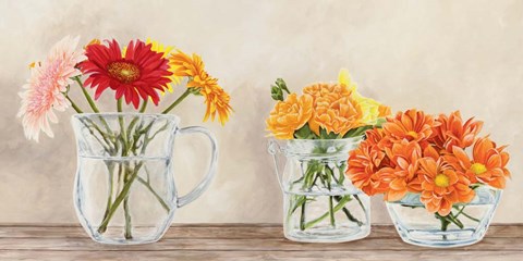 Framed Fleurs et Vases Jaune Print