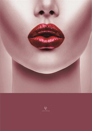 Framed Red Lips Print