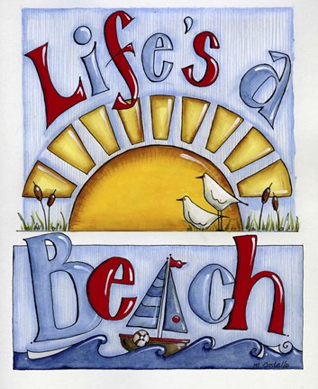 Framed Life&#39;s a Beach Print