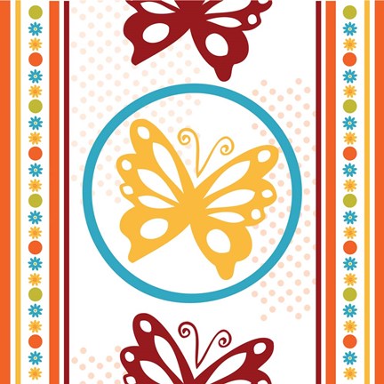 Framed Butterflies and Blooms Playful IX Print