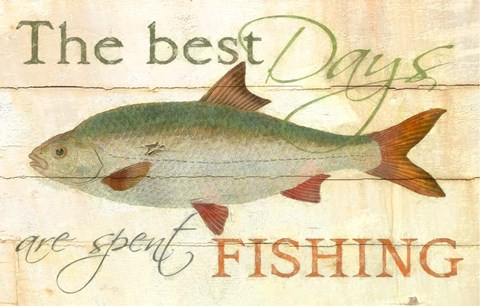 Framed Best Days Fishing Print