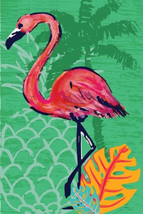 Framed Tropical Flamingo Print