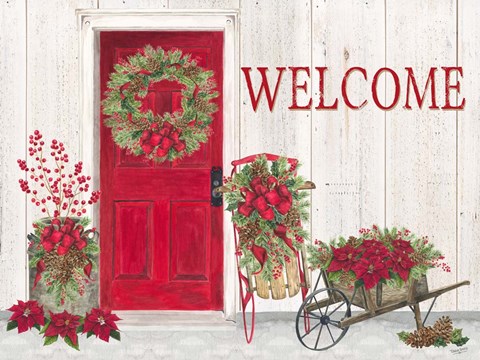 Framed Home for the Holidays Front Door Scene Print