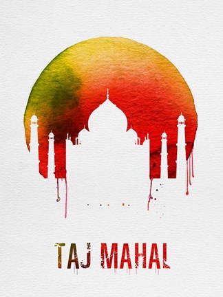 Framed Taj Mahal Landmark Red Print