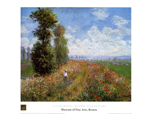 Framed Meadow with Poplars Print