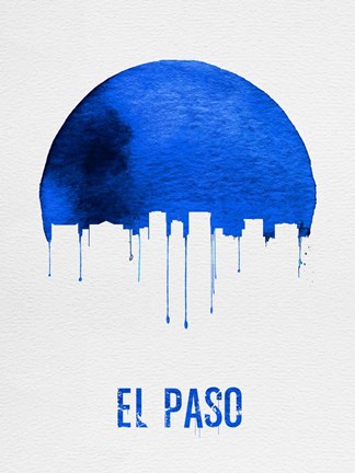 Framed El Paso Skyline Blue Print