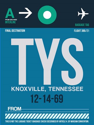 Framed TYS Knoxville Luggage Tag II Print