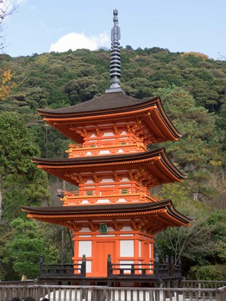Framed Small Pagoda at Kiyomizu-dera Temple, Japan Print