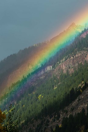Framed Rainbow over Mountain Range, Maroon Creek Valley, Aspen, Colorado Print