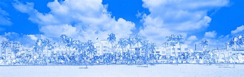 Framed Art Deco Hotels, Ocean Drive, Miami Beach Print