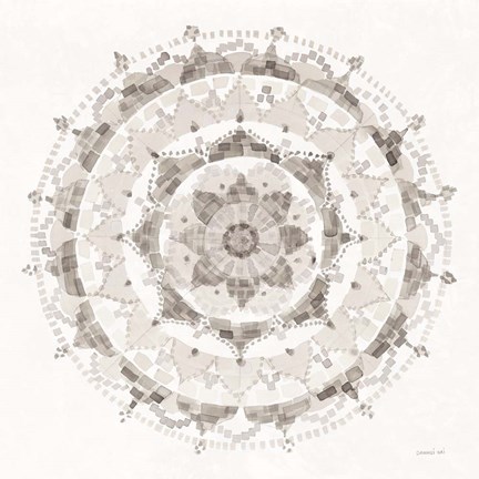 Framed Neutral Mandala Print