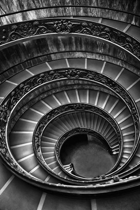 Framed Rome Staircase Black/White Print