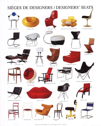 Framed Designers&#39; Seats Print